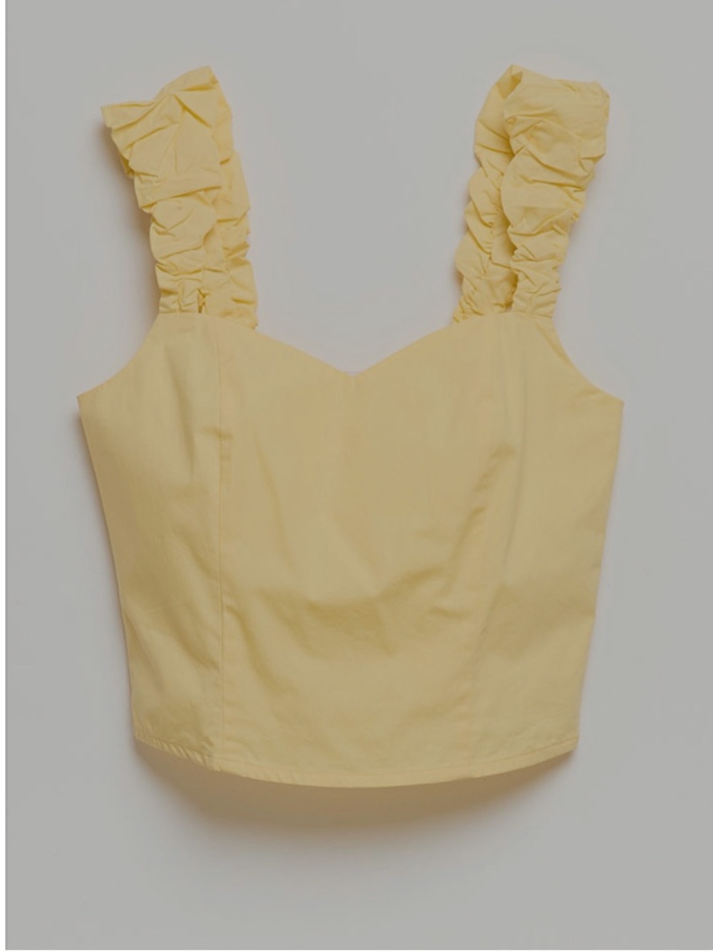 Ricki's Pale Yellow Ruched-Strap Crop Top